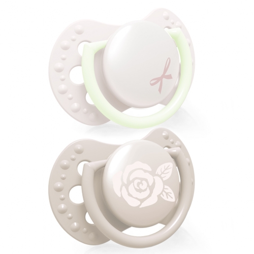 Mini chupetes dinámicos LOVI Baby Shower (2 ud.) - Rosa (LV22900G)
