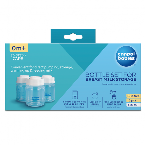 Botellas para almacenaje de leche materna 120ml (3 ud.) (CB35235U)